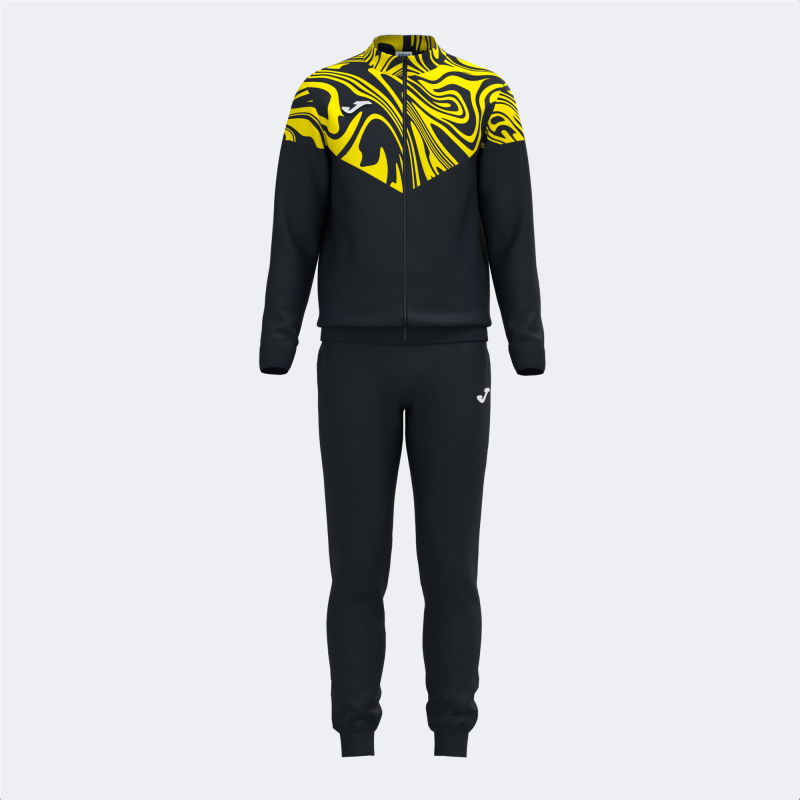 JOMA LION II TRACKSUIT BLACK FLUOR YELLOW Team Sport Direct