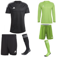 Load image into Gallery viewer, ADIDAS TIRO 23 COMPETITION MATCH PREMIUM SS KIT BUNDLE BLACK/WHITE