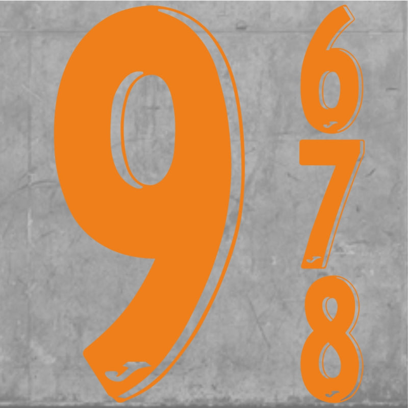 JUBILEE NUMBERS SMALL ORANGE Team Sport Direct