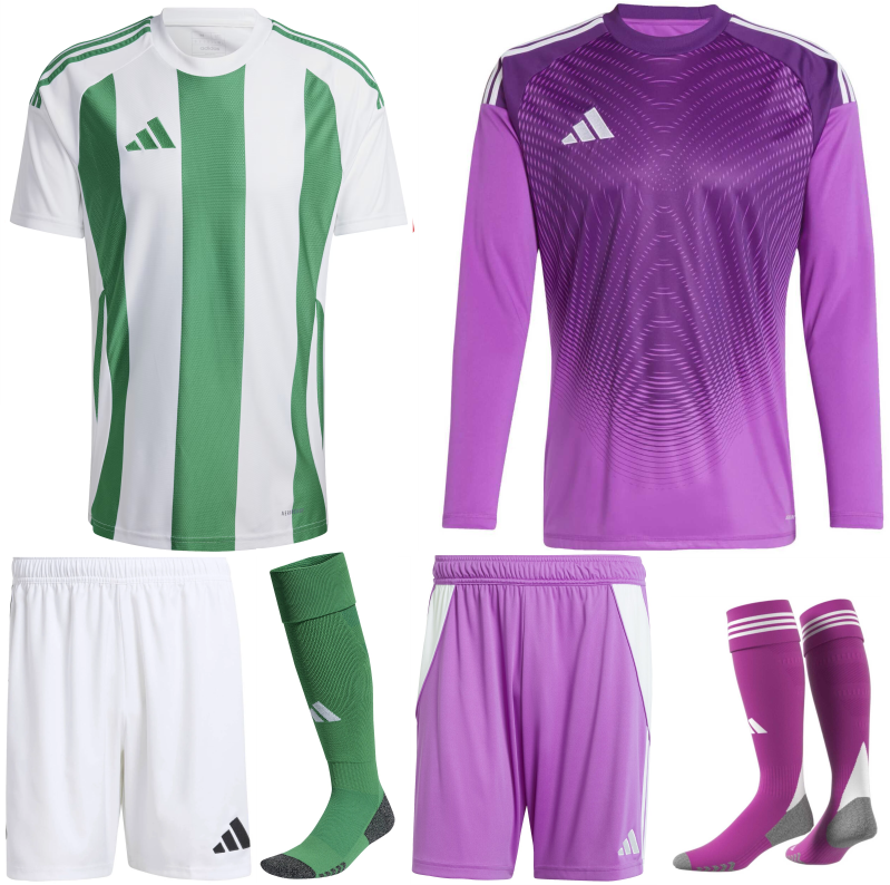 ADIDAS STRIPED 24 PREMIUM KIT BUNDLE GREEN WHITE