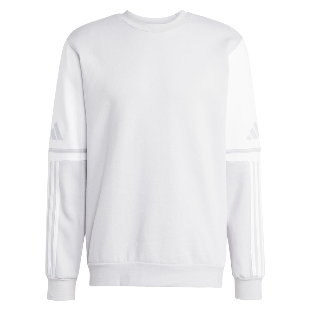 ADIDAS SQUADRA 25 SWEAT CREW JUMPER TEAM LIGHT GREY WHITE