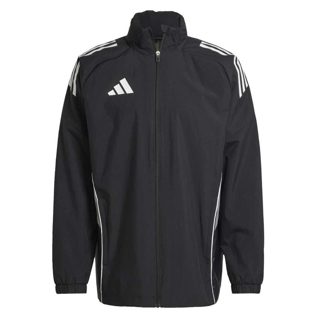 ADIDAS TIRO 25 COMPETITION ALL WEATHER JACKET BLACK TEAM GREY