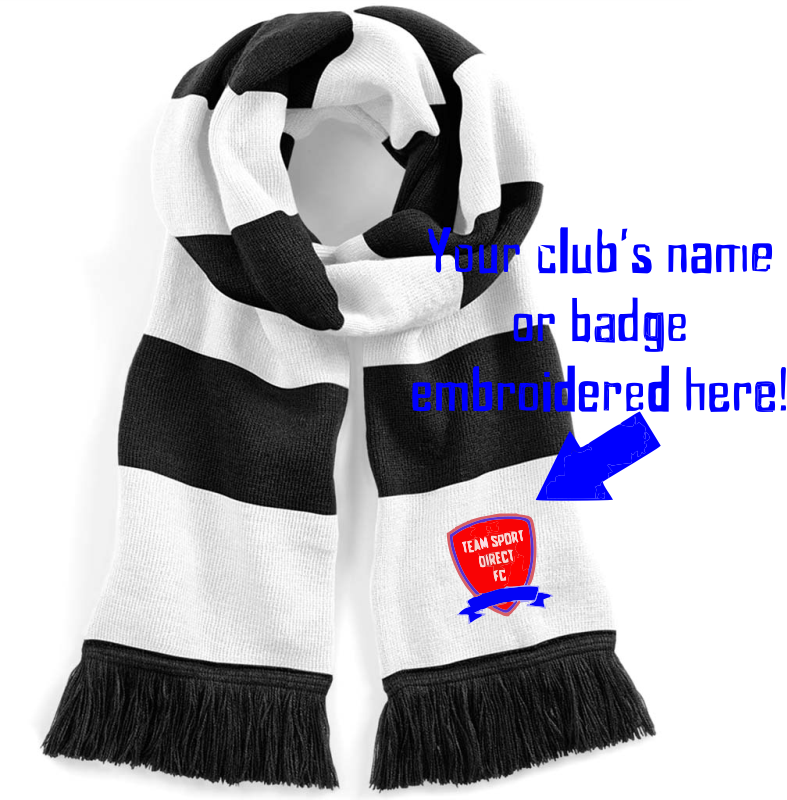 Embroidered Beechfield Stadium Scarf Black White