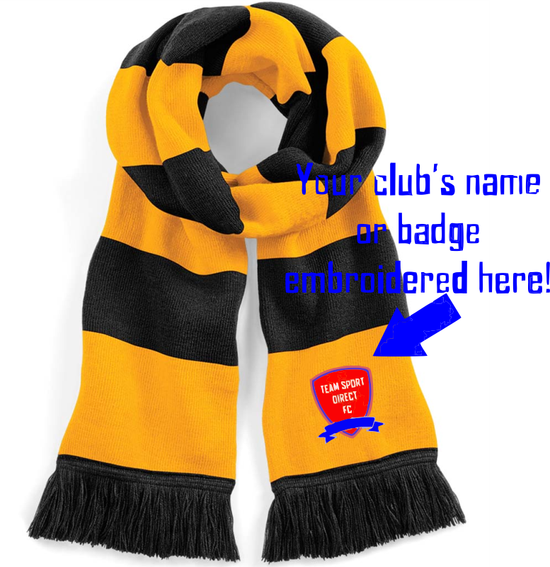 Embroidered Beechfield Stadium Scarf Black Yellow