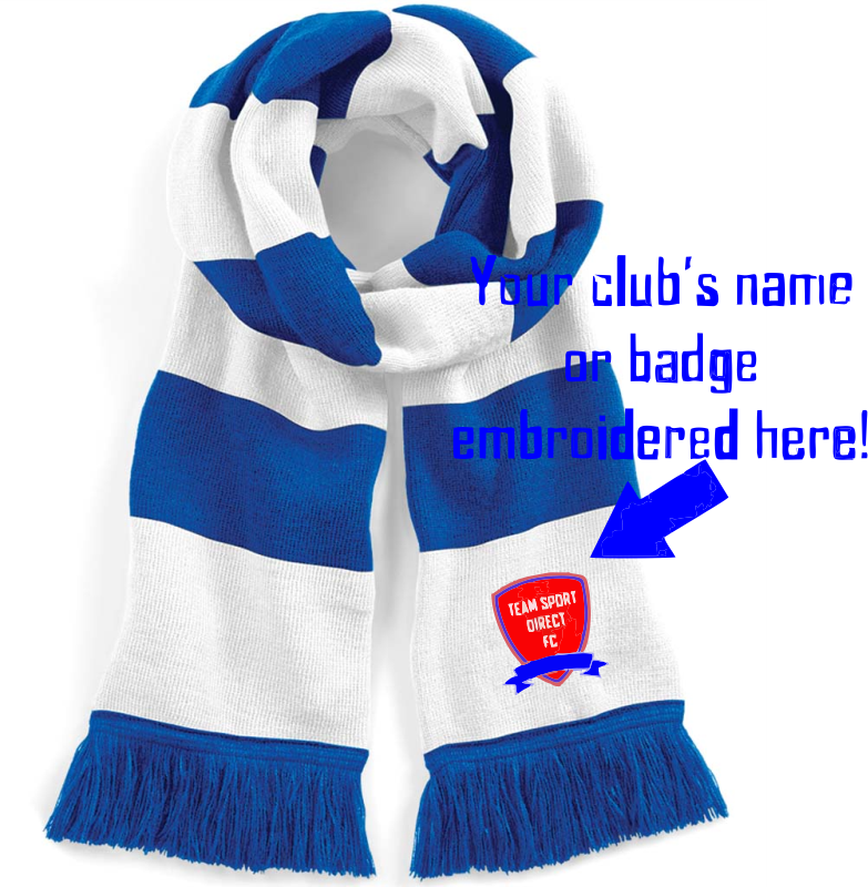 Embroidered Beechfield Stadium Scarf Blue White