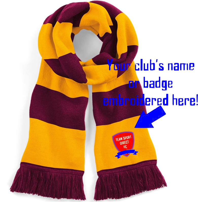 Embroidered Beechfield Stadium Scarf Burgundy Yellow