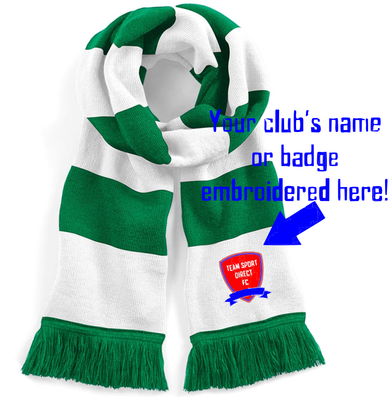 Embroidered Beechfield Stadium Scarf Green White