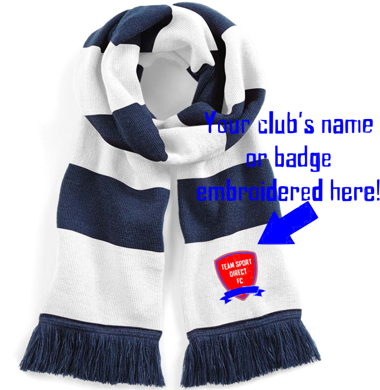 Embroidered Beechfield Stadium Scarf Navy White