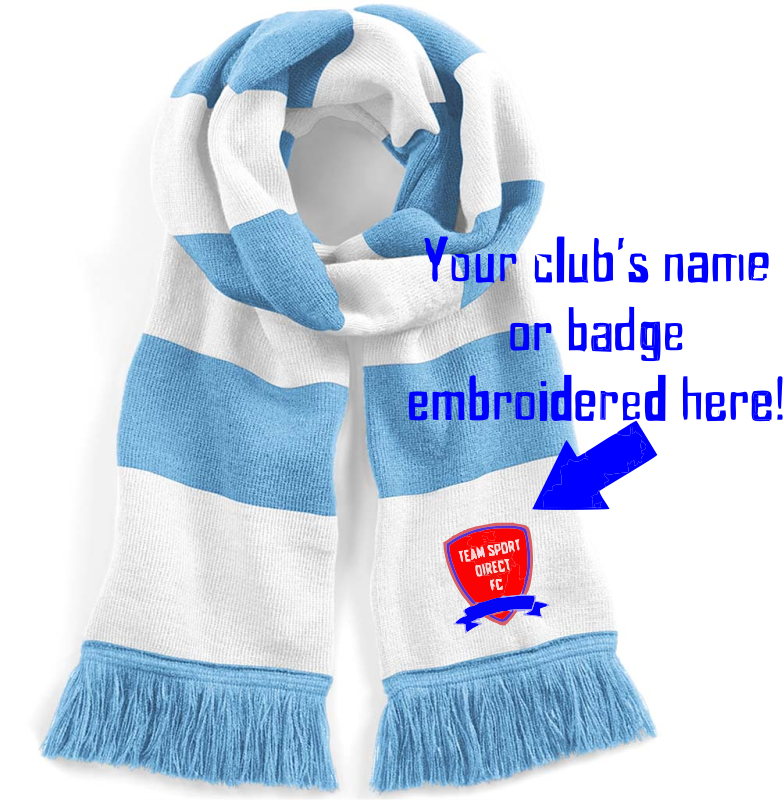Embroidered Beechfield Stadium Scarf Sky White
