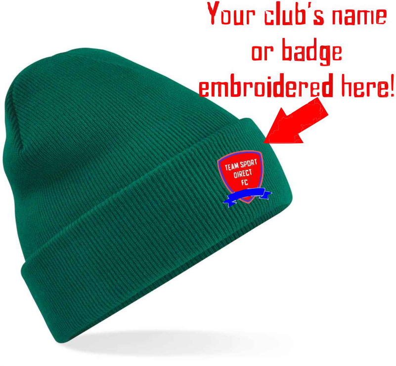 Embroidered Cuffed Beanie Bottle Green