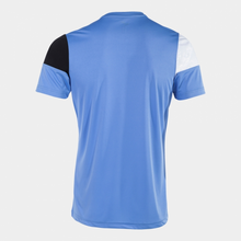 Load image into Gallery viewer, JOMA CREW V SS JERSEY VISTA BLUE/BLACK/WHITE
