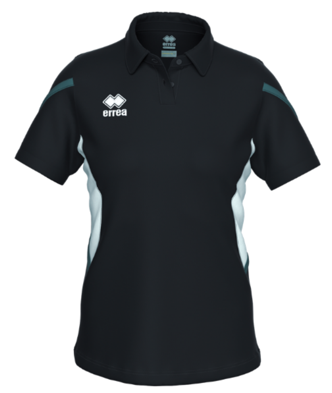 ERREA CARMEN WOMENS POLO BLACK WHITE ANTHRACITE