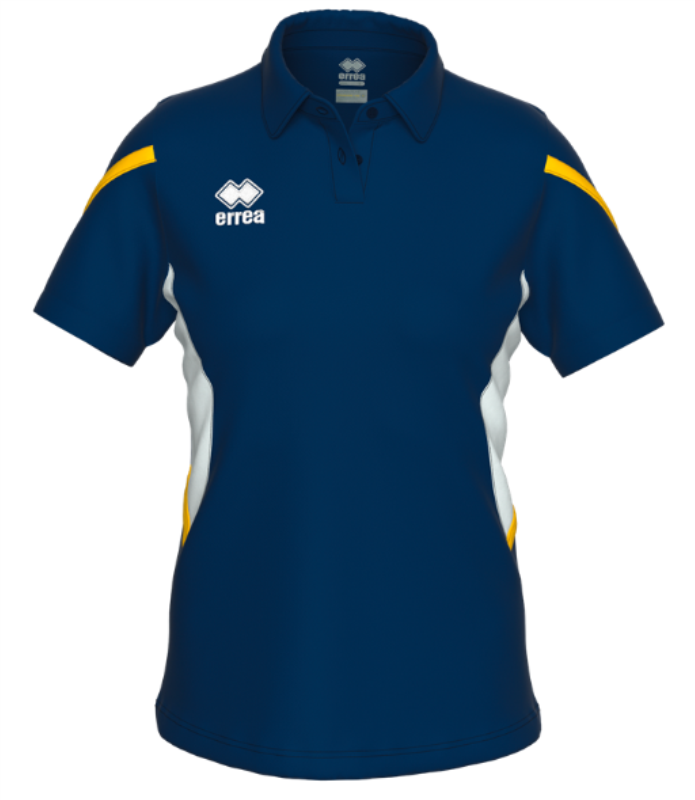 ERREA CARMEN WOMENS POLO NAVY WHITE YELLOW