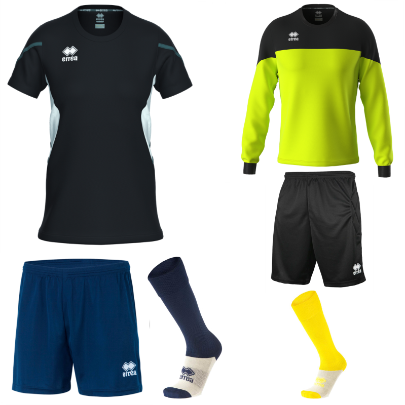 ERREA CORINNE WOMENS KIT BUNDLE BLACK WHITE ANTHRACITE