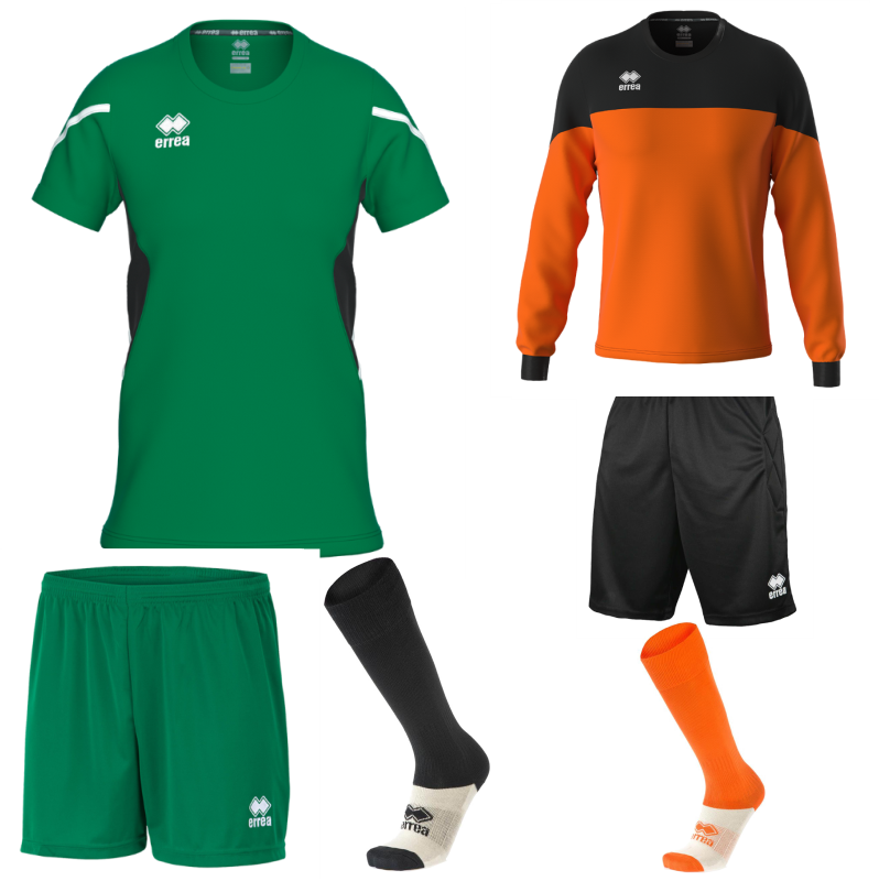 ERREA CORINNE WOMENS KIT BUNDLE GREEN BLACK WHITE