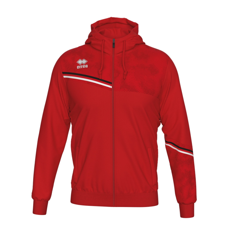 ERREA EBER FULL ZIP HOODY RED BLACK WHITE