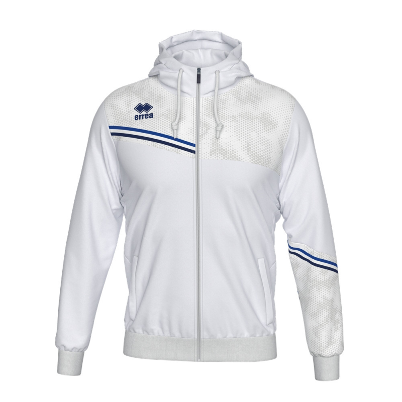 ERREA EBER FULL ZIP HOODY WHITE BLUE NAVY