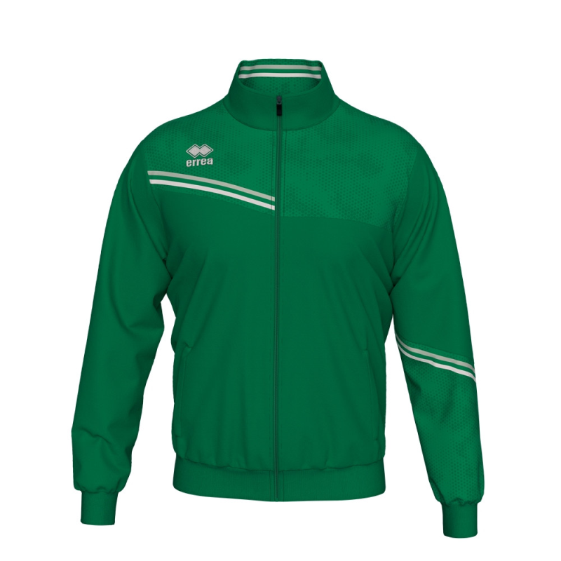 ERREA ELTON FULL ZIP TRACK JACKET GREEN GREY WHITE