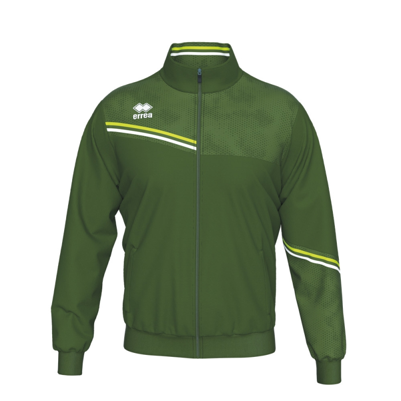 ERREA ELTON FULL ZIP TRACK JACKET MILITARY GREEN GREEN FLUO WHITE