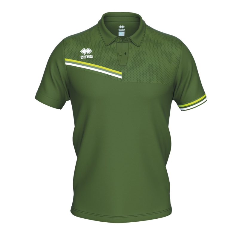 ERREA EMIR POLO MILITARY GREEN GREEN FLUO WHITE