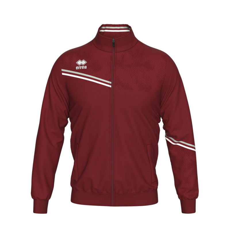 ERREA ERICK FULL ZIP TRACK JACKET MAROON GREY WHITE