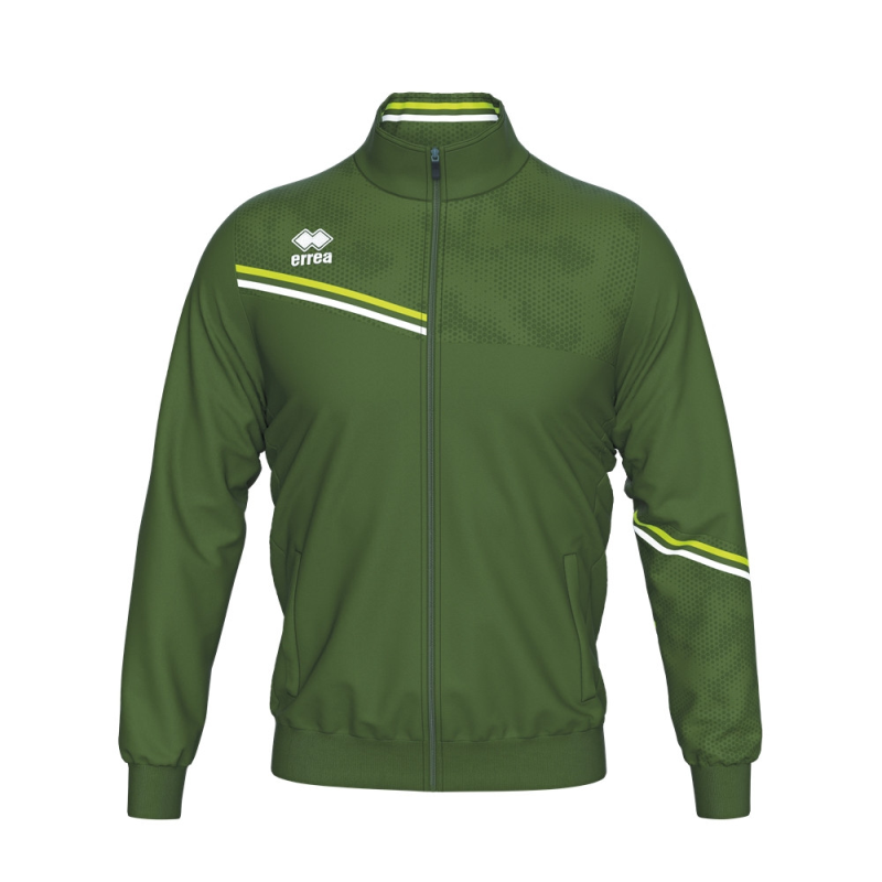 ERREA ERICK FULL ZIP TRACK JACKET MILITARY GREEN GREEN FLUO WHITE
