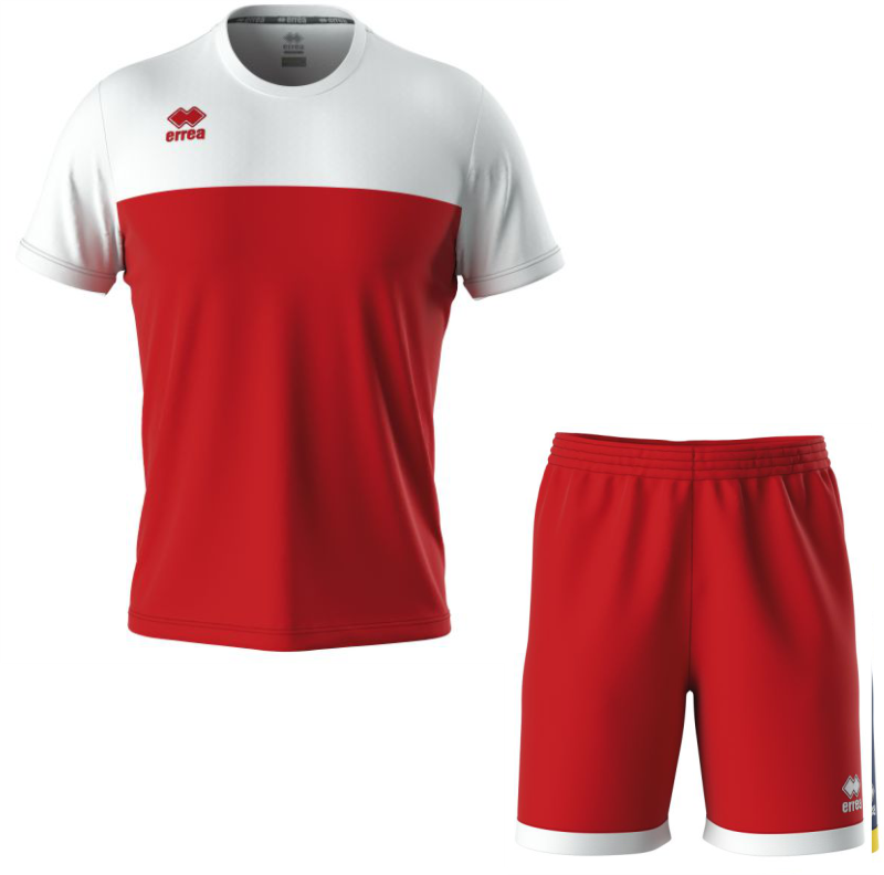 ERREA BRANDON SET WITH BARNEY SHORT WHITE RED