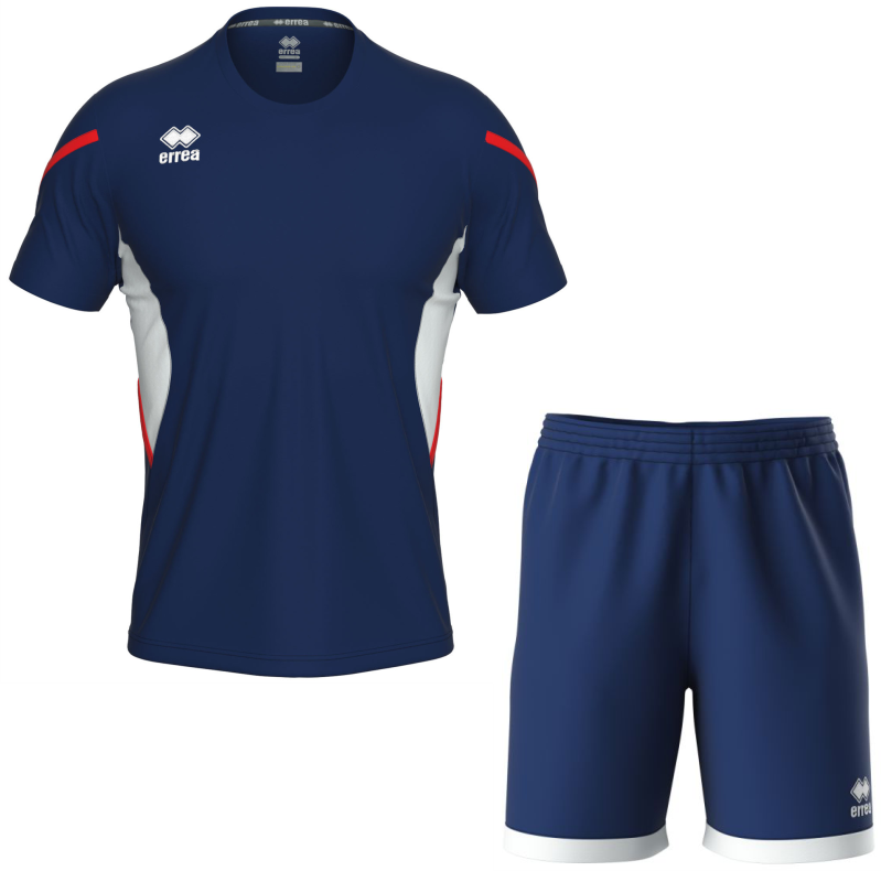 Errea Curtis Set with Barney Shorts Navy White Red