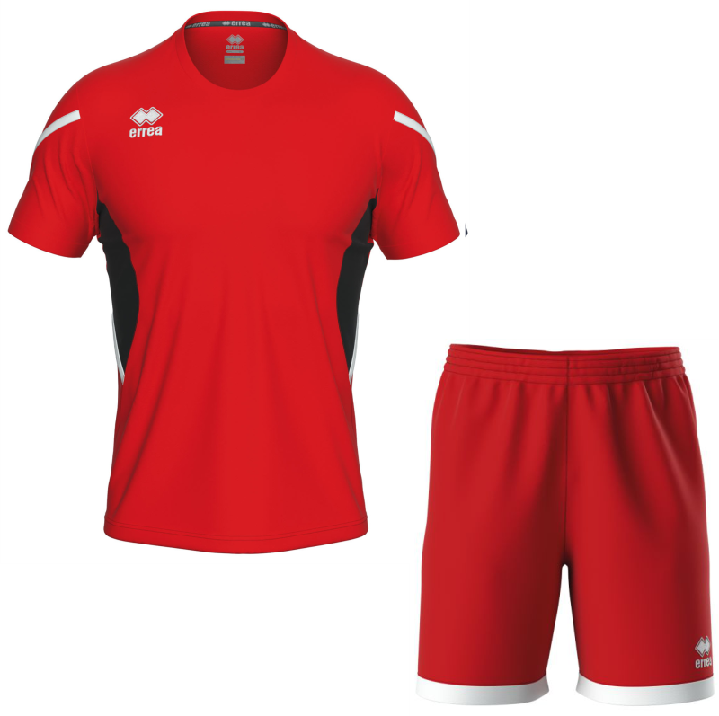 Errea Curtis Set with Barney Shorts Red Black White