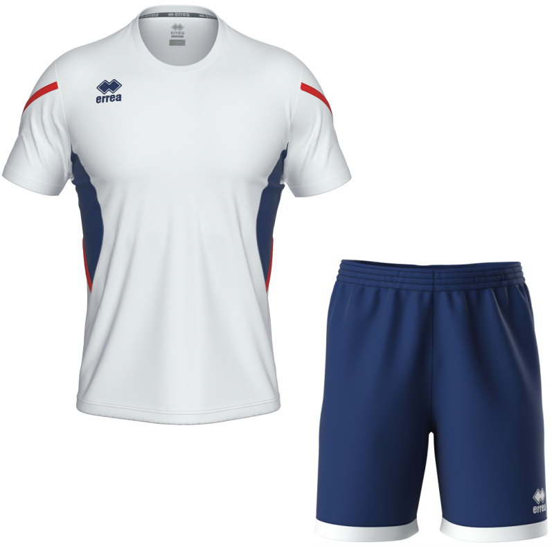 Errea Curtis Set with Barney Shorts White Navy Red