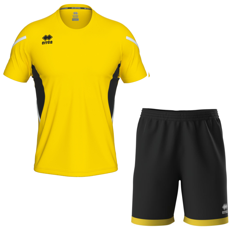 Errea Curtis Set with Barney Shorts Yellow Black White