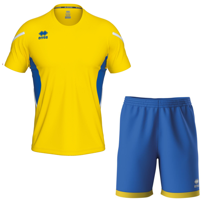 Errea Curtis Set with Barney Shorts Yellow Blue White