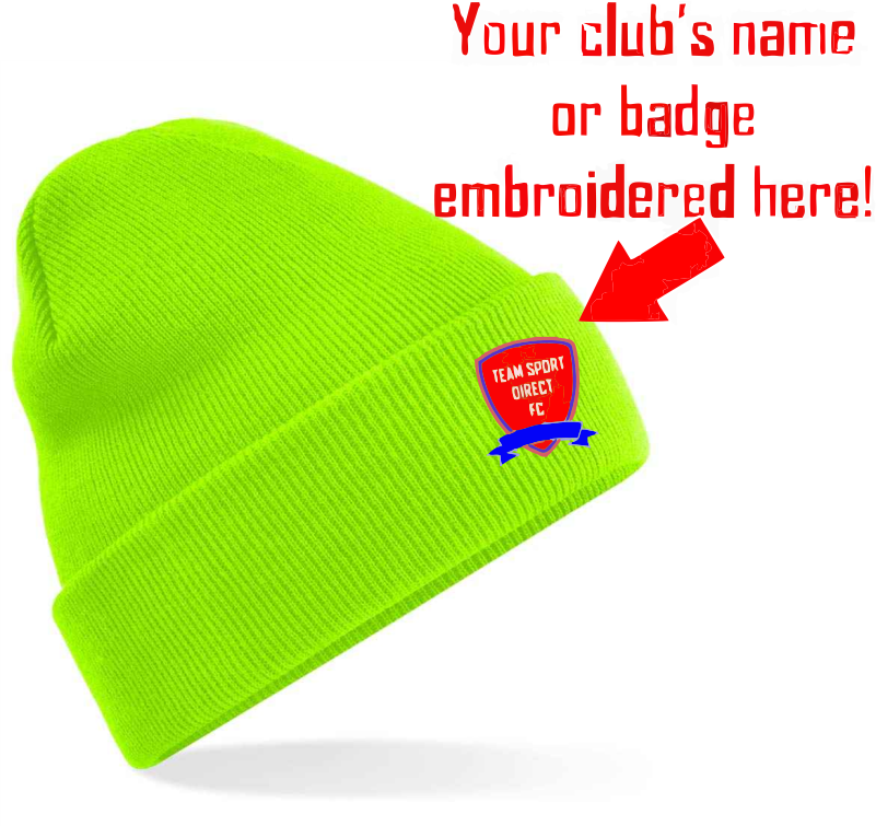 Embroidered Cuffed Beanie Fluo Green