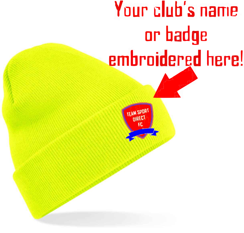 Embroidered Cuffed Beanie Fluo Yellow