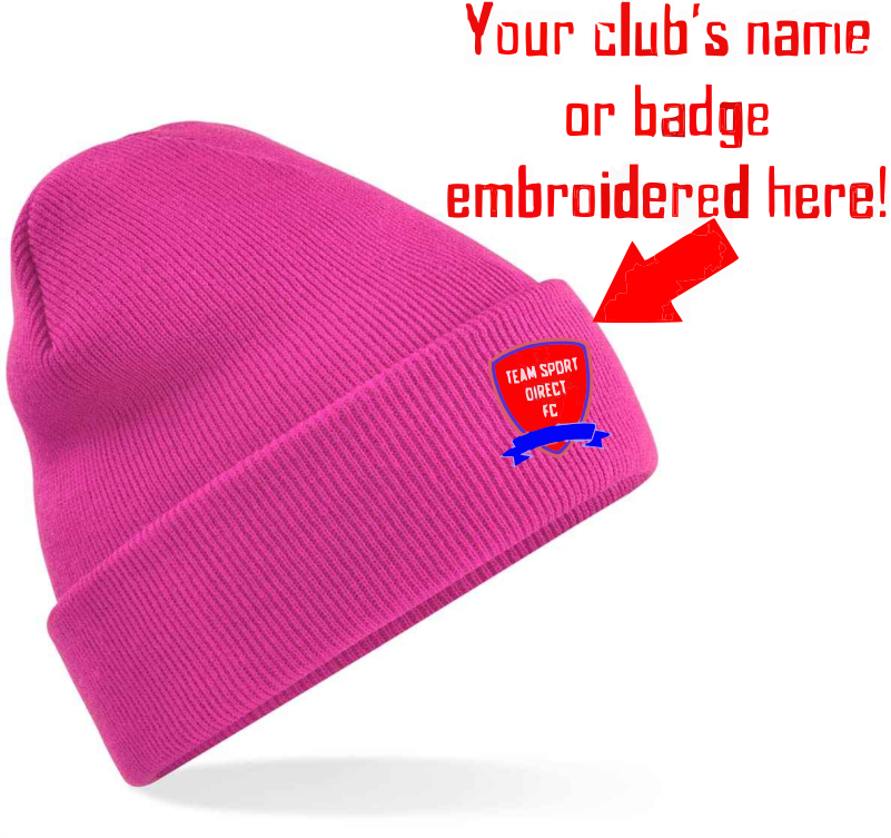 Embroidered Cuffed Beanie Fuchsia