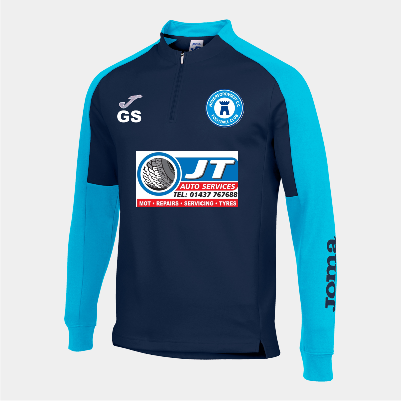 JOMA HAVERFORDWEST CRICKET & FOOTBALL CLUB SWEATSHIRT NAVY FLUOR TURQUOISE