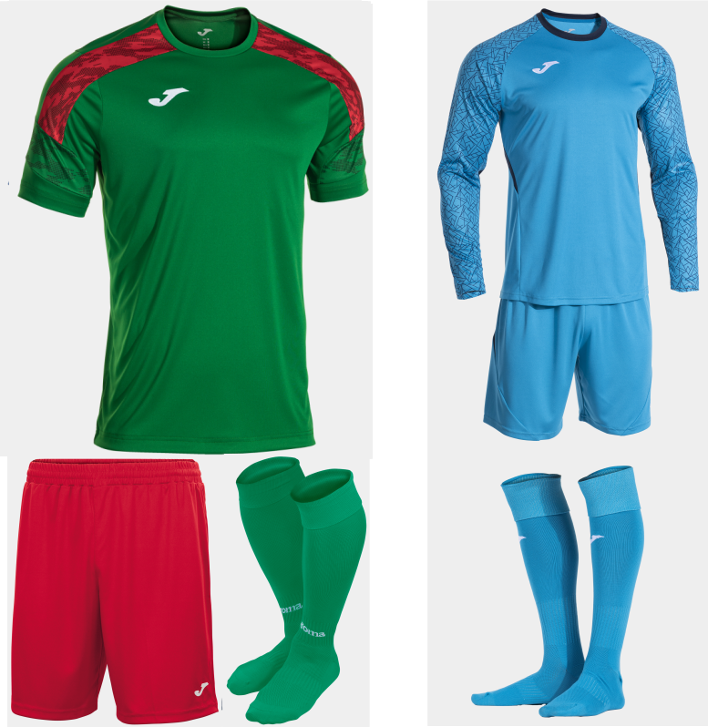 JOMA CHAMPIONSHIP VIII KIT BUNDLE GREEN MEDIUM RED