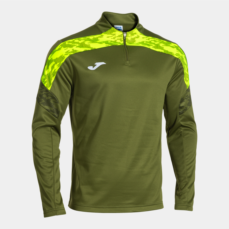 JOMA CHAMPIONSHIP VIII SWEATSHIRT HALF ZIP KAKI YELLOW FLUOR