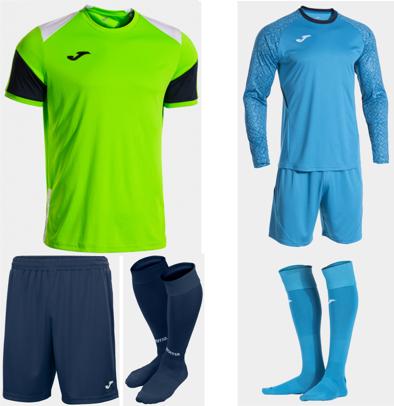 JOMA DANUBIO IV KIT BUNDLE FLUOR GREEN WHITE DARK NAVY