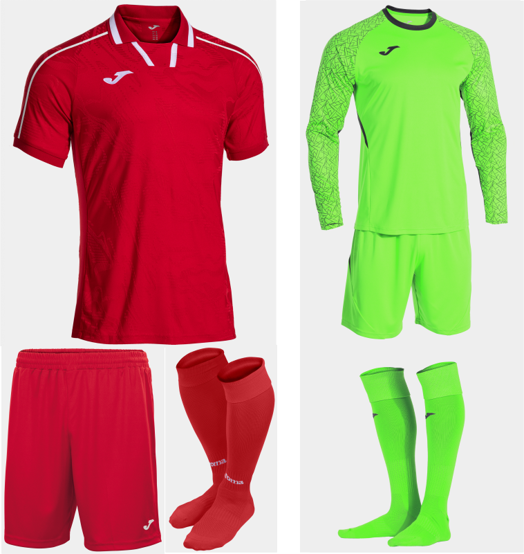 JOMA FIT ONE II KIT BUNDLE RED WHITE