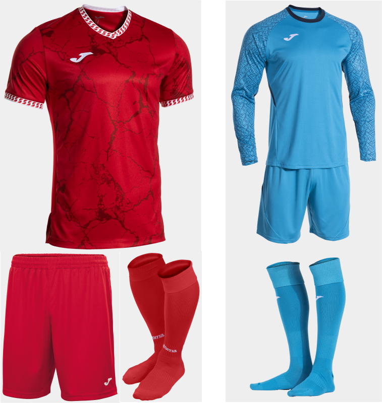 JOMA GOLD VII KIT BUNDLE RED WHITE