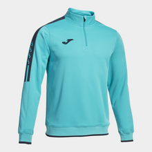 Load image into Gallery viewer, JOMA OLIMPIADA SWEATSHIRT HALF ZIP TURQUOISE FLUOR DARK NAVY
