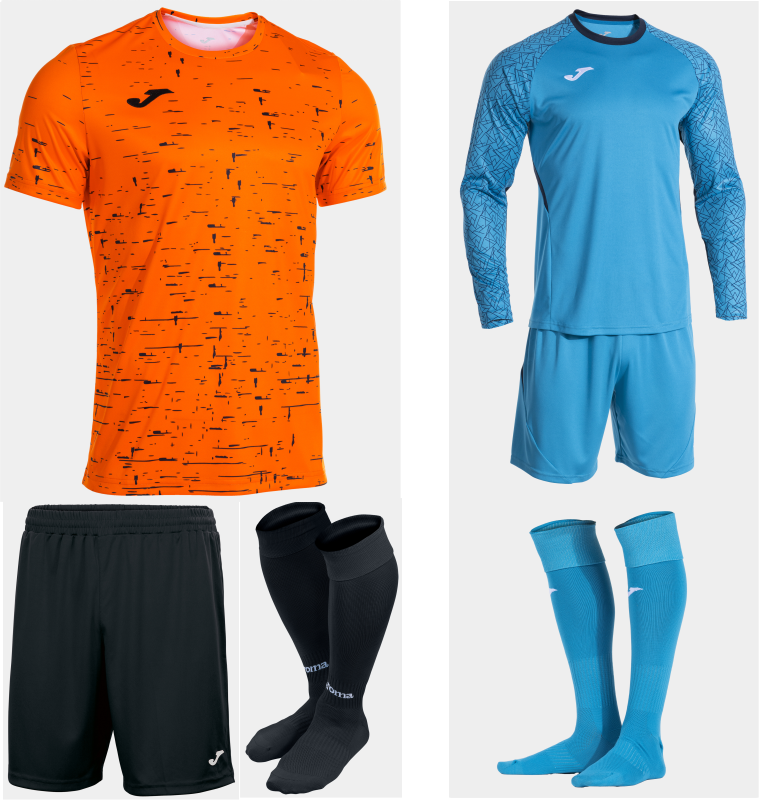 JOMA PROTEAM II KIT BUNDLE ORANGE BLACK