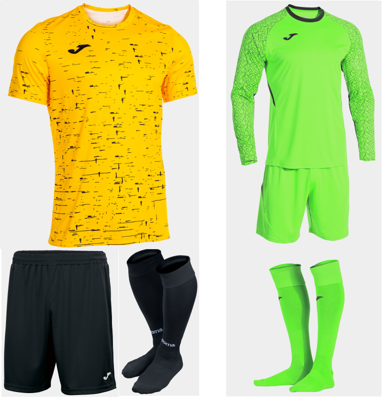 JOMA PROTEAM II KIT BUNDLE YELLOW BLACK