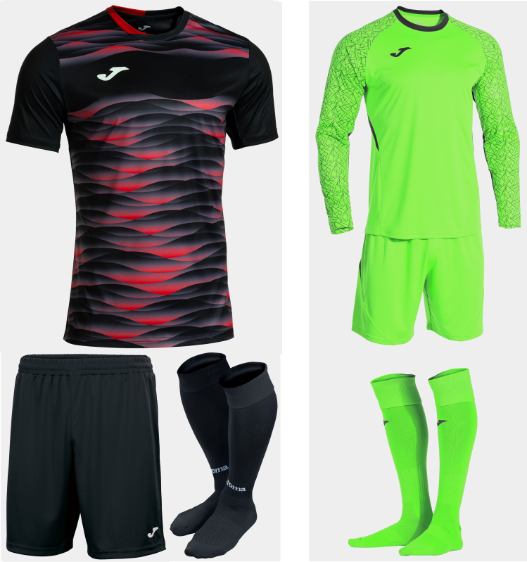 JOMA TIGER VII KIT BUNDLE BLACK RED
