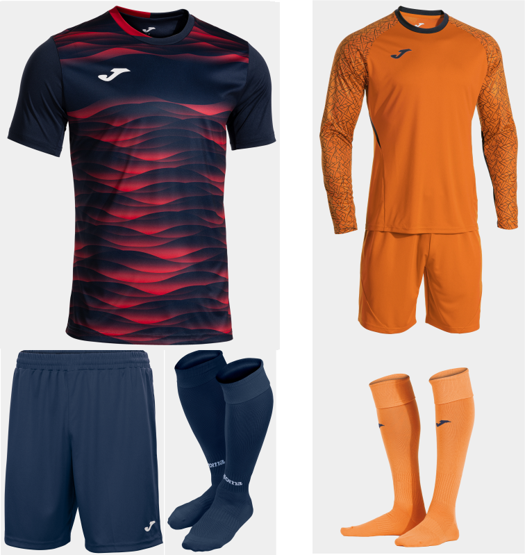 JOMA TIGER VII KIT BUNDLE DARK NAVY RED