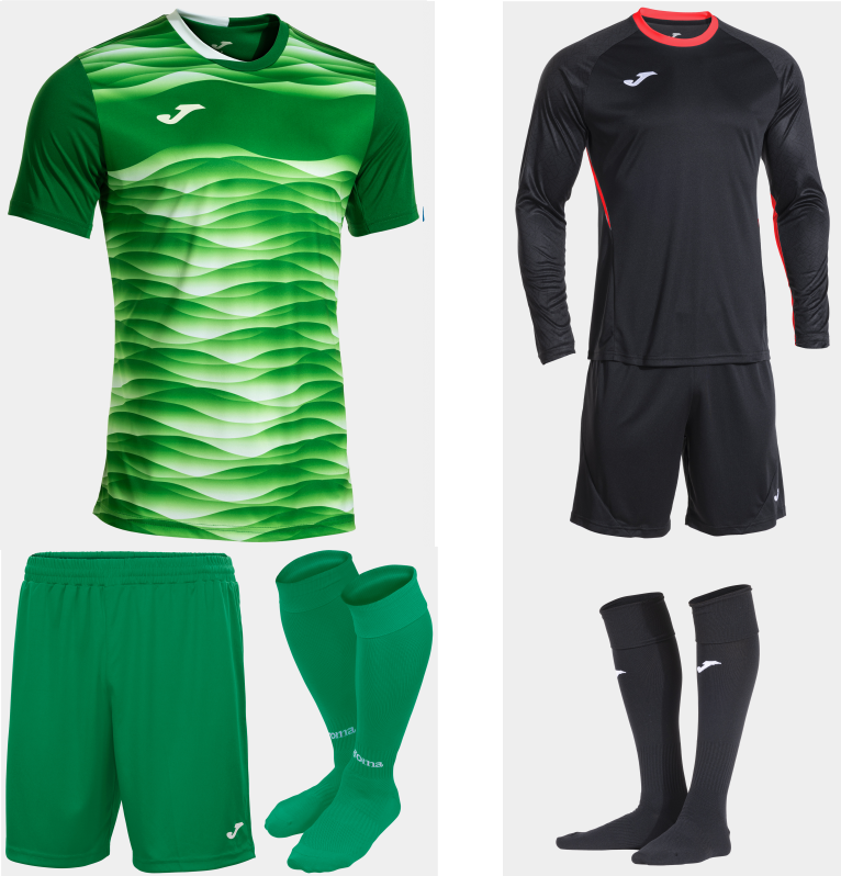 JOMA TIGER VII KIT BUNDLE GREEN MEDIUM WHITE