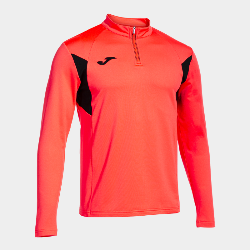 JOMA WINNER III SWEATSHIRT HALF ZIP CORAL BLACK