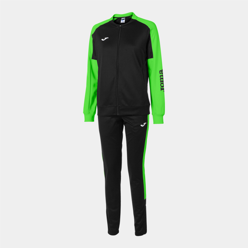 JOMA WOMENS ECO CHAMPIONSHIP TRACKSUIT BLACK GREEN FLUOR