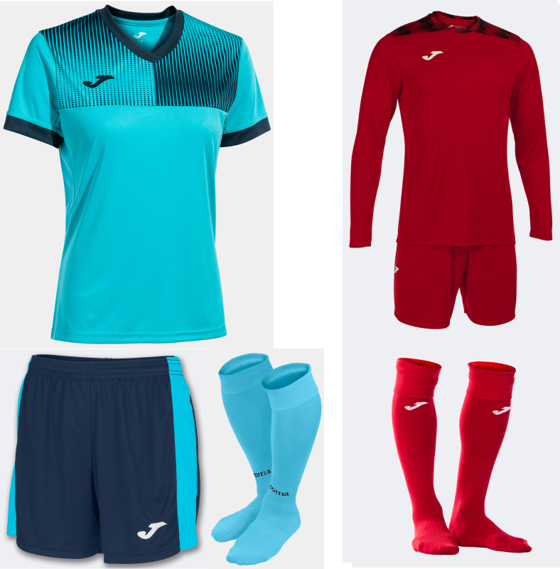 JOMA WOMENS ECO SUPERNOVA KIT BUNDLE TURQUOISE FLUOR DARK NAVY